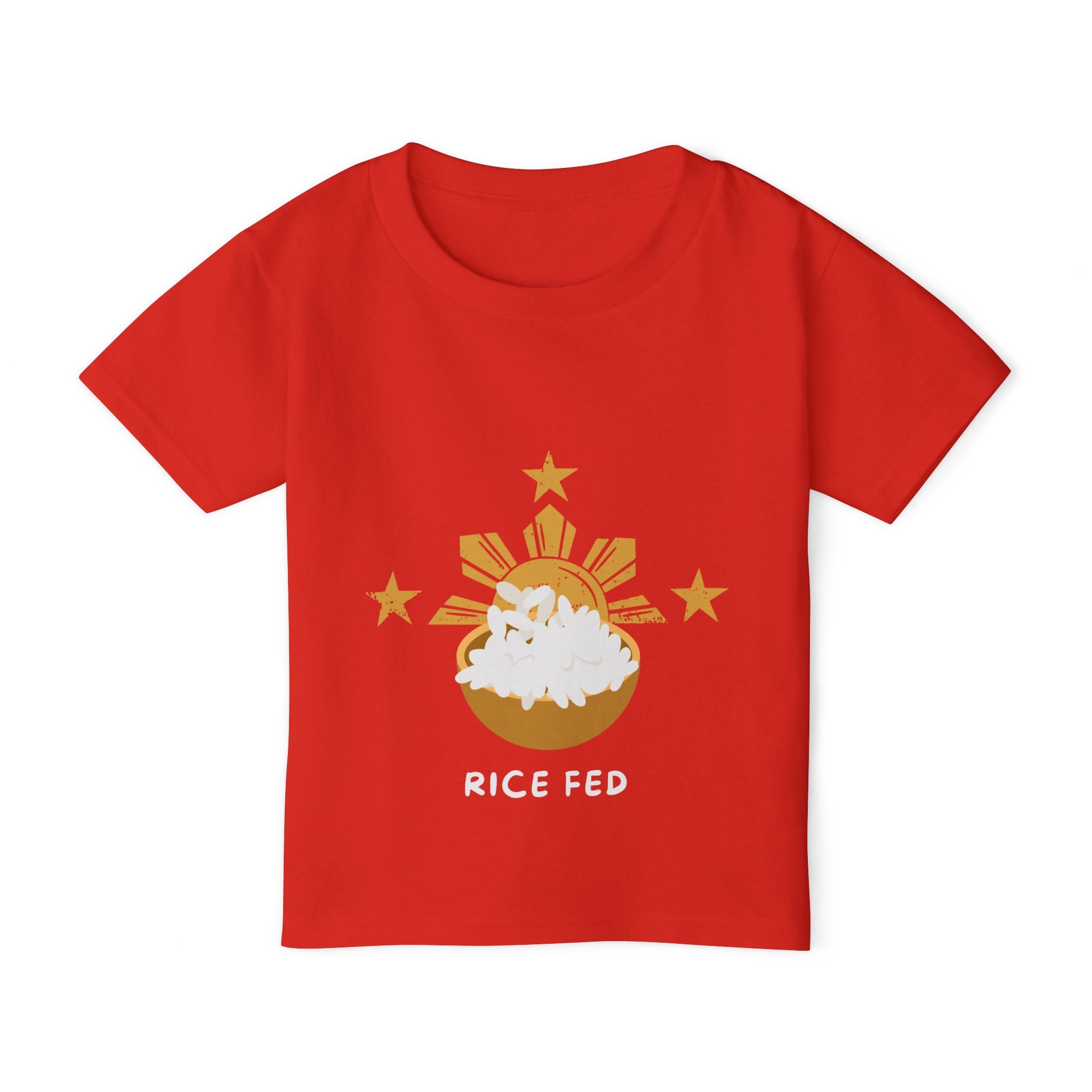 Toddler T-Shirt — "Rice Fed" Cute Rice Bowl Graphic (Filipino Pride)