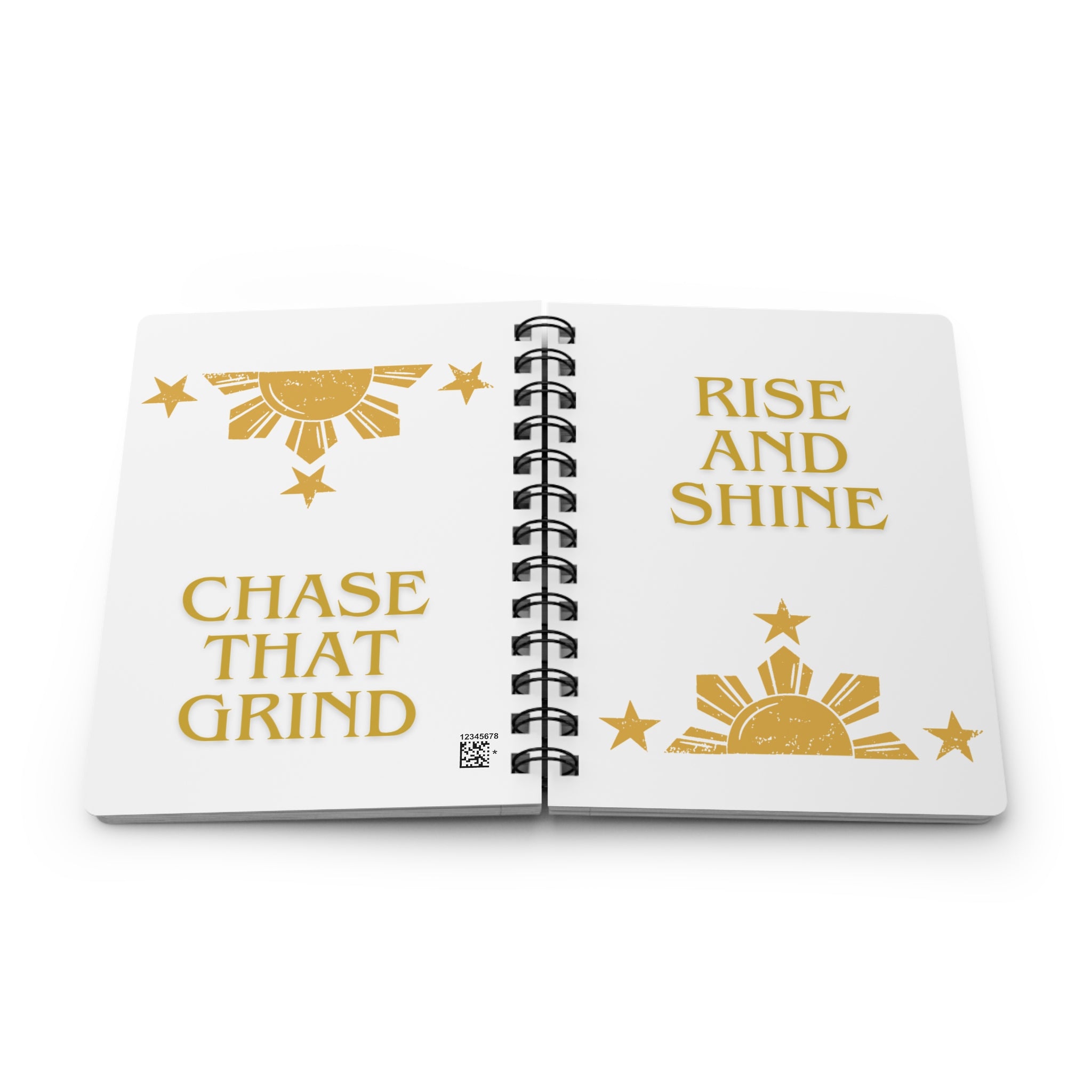 Spiral Notebook — "Rise and Shine / Chase That Grind" Motivational Journal