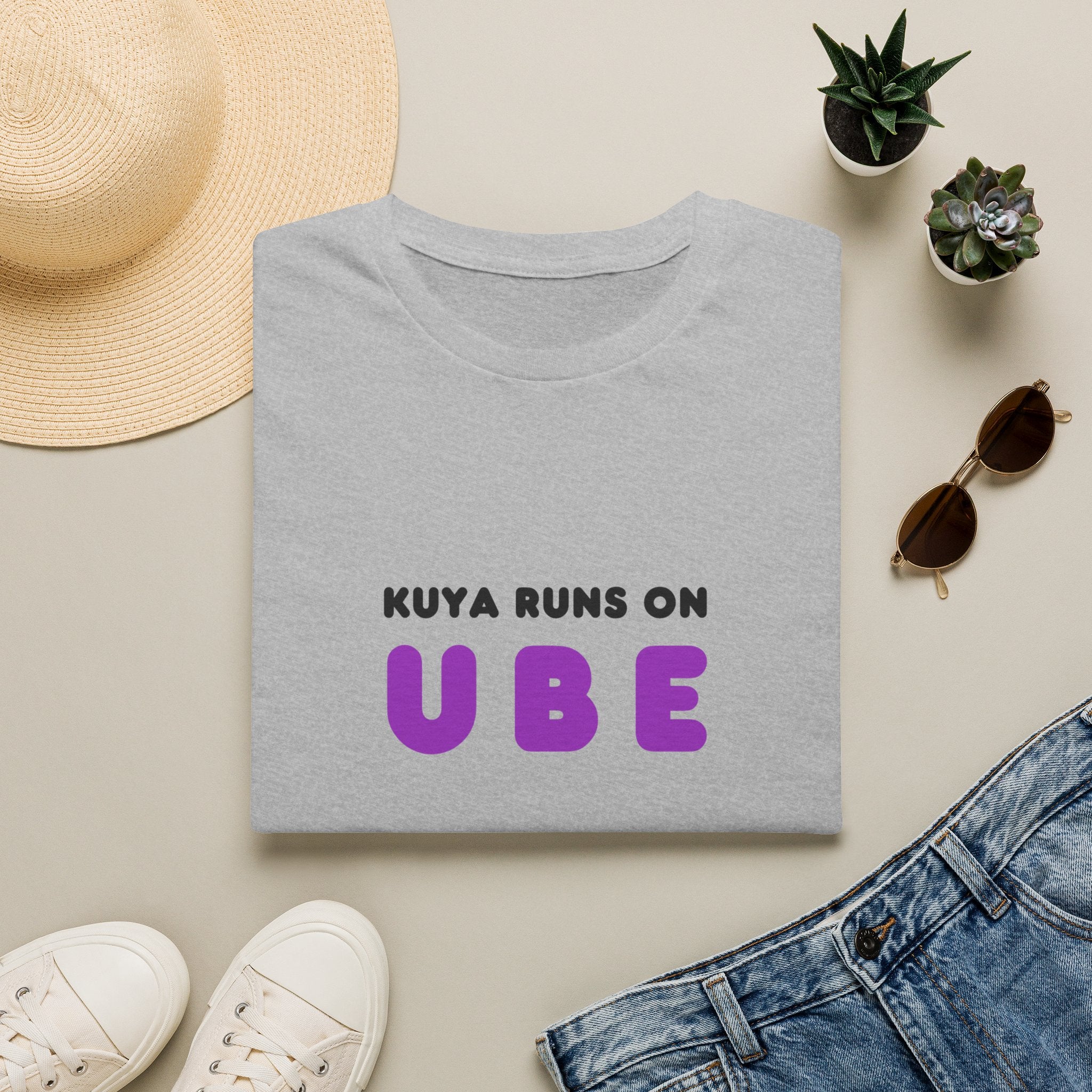 “Kuya Runs on Ube” T-Shirt — Filipino Foodie Purple Ube Dessert Tee