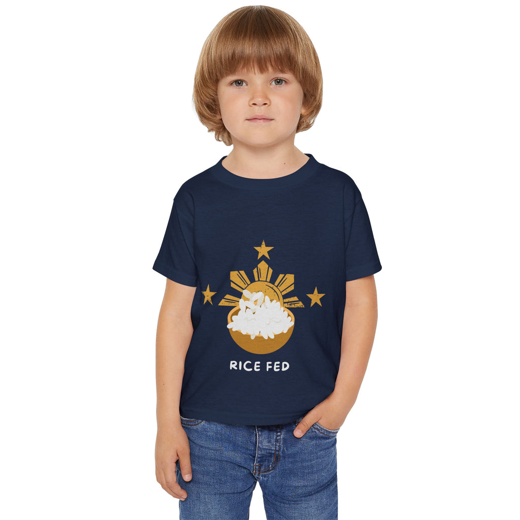 Toddler T-Shirt — "Rice Fed" Cute Rice Bowl Graphic (Filipino Pride)