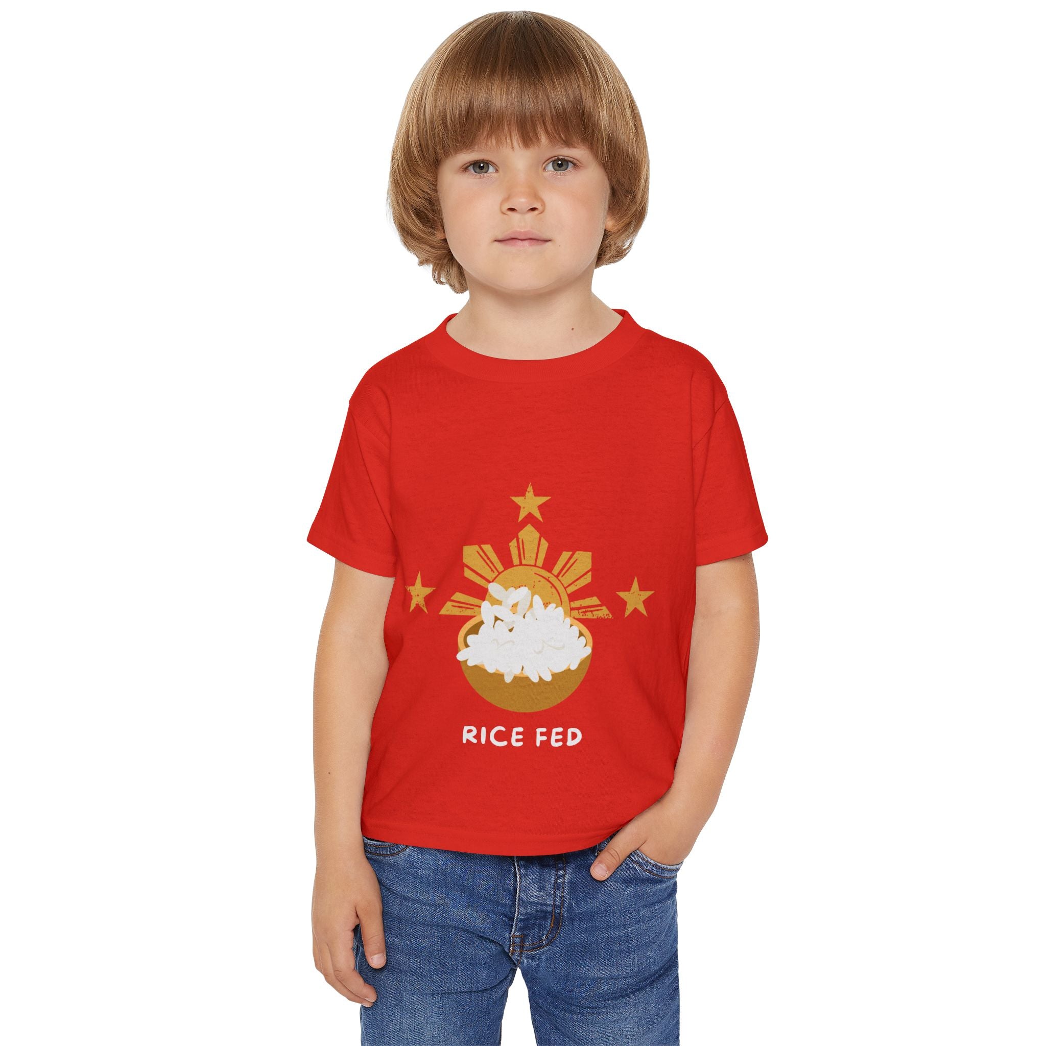 Toddler T-Shirt — "Rice Fed" Cute Rice Bowl Graphic (Filipino Pride)