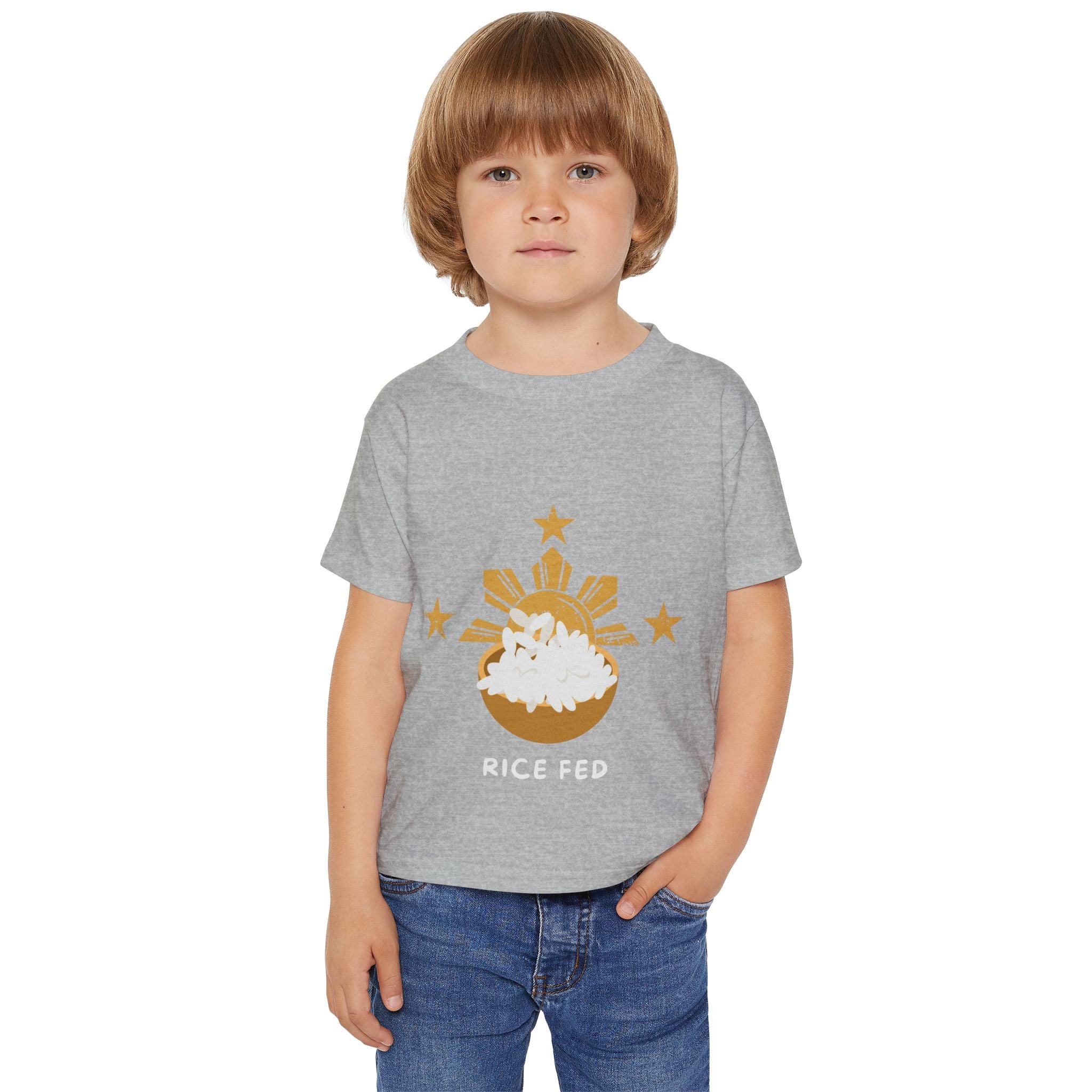 Toddler T-Shirt — "Rice Fed" Cute Rice Bowl Graphic (Filipino Pride)