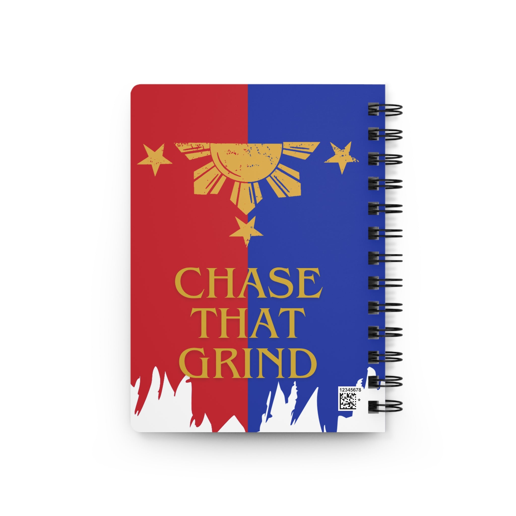 Rise and Shine / Chase That Grind Spiral Notebook — Filipino Sun Flag Journal