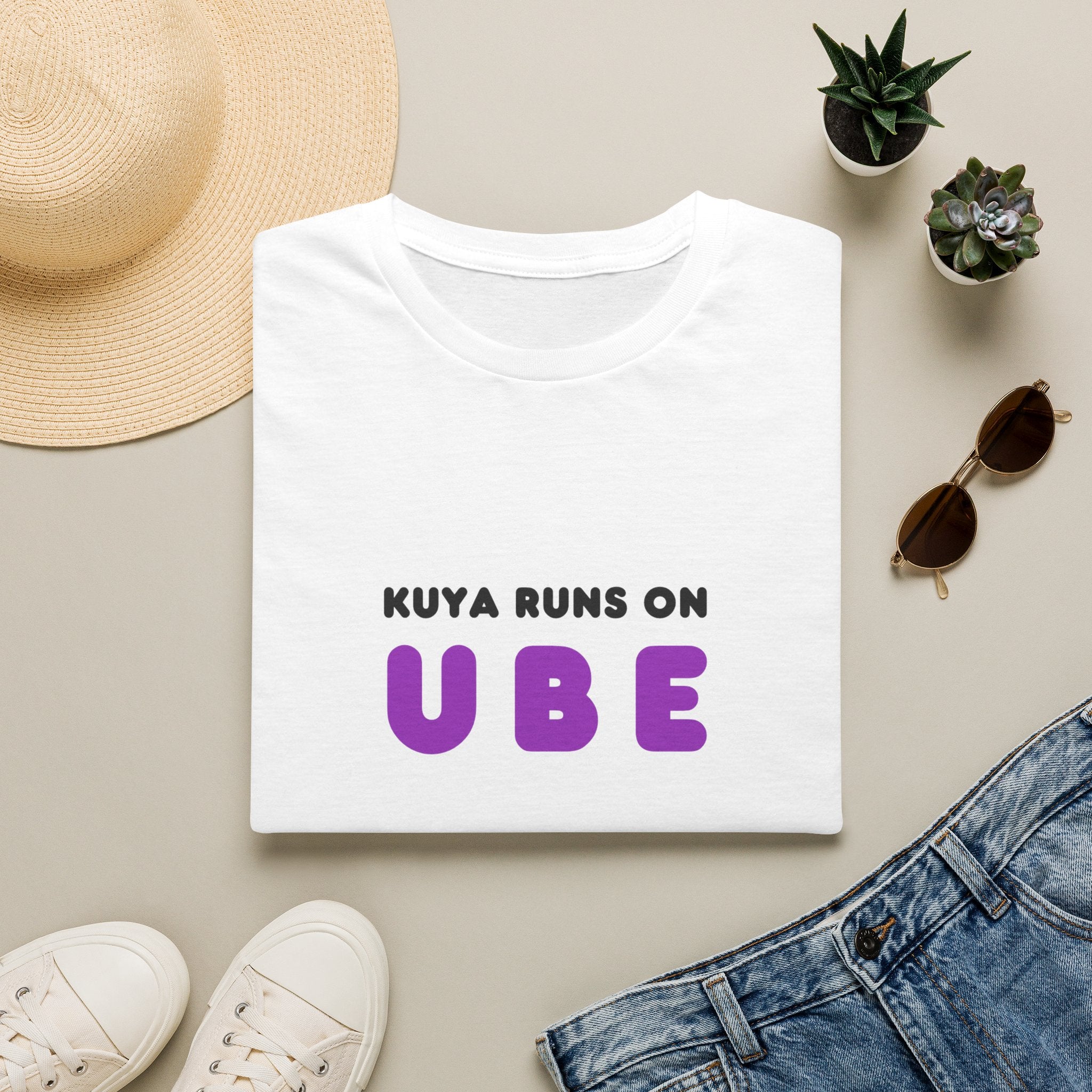 “Kuya Runs on Ube” T-Shirt — Filipino Foodie Purple Ube Dessert Tee