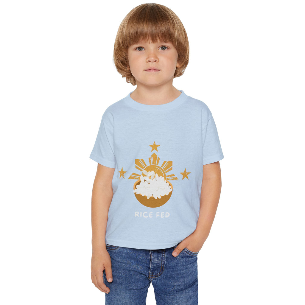 Toddler T-Shirt — "Rice Fed" Cute Rice Bowl Graphic (Filipino Pride)