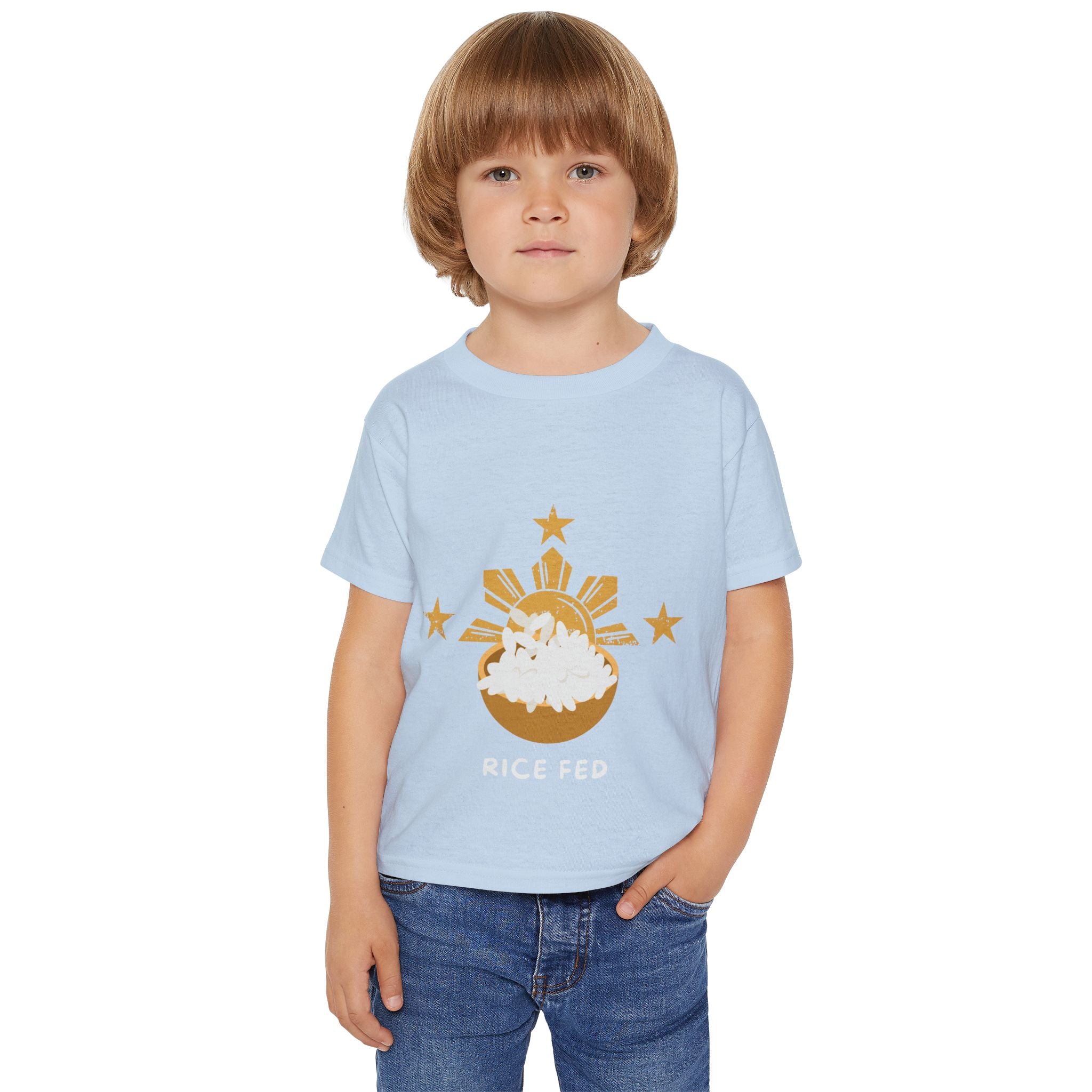 Toddler T-Shirt — "Rice Fed" Cute Rice Bowl Graphic (Filipino Pride)