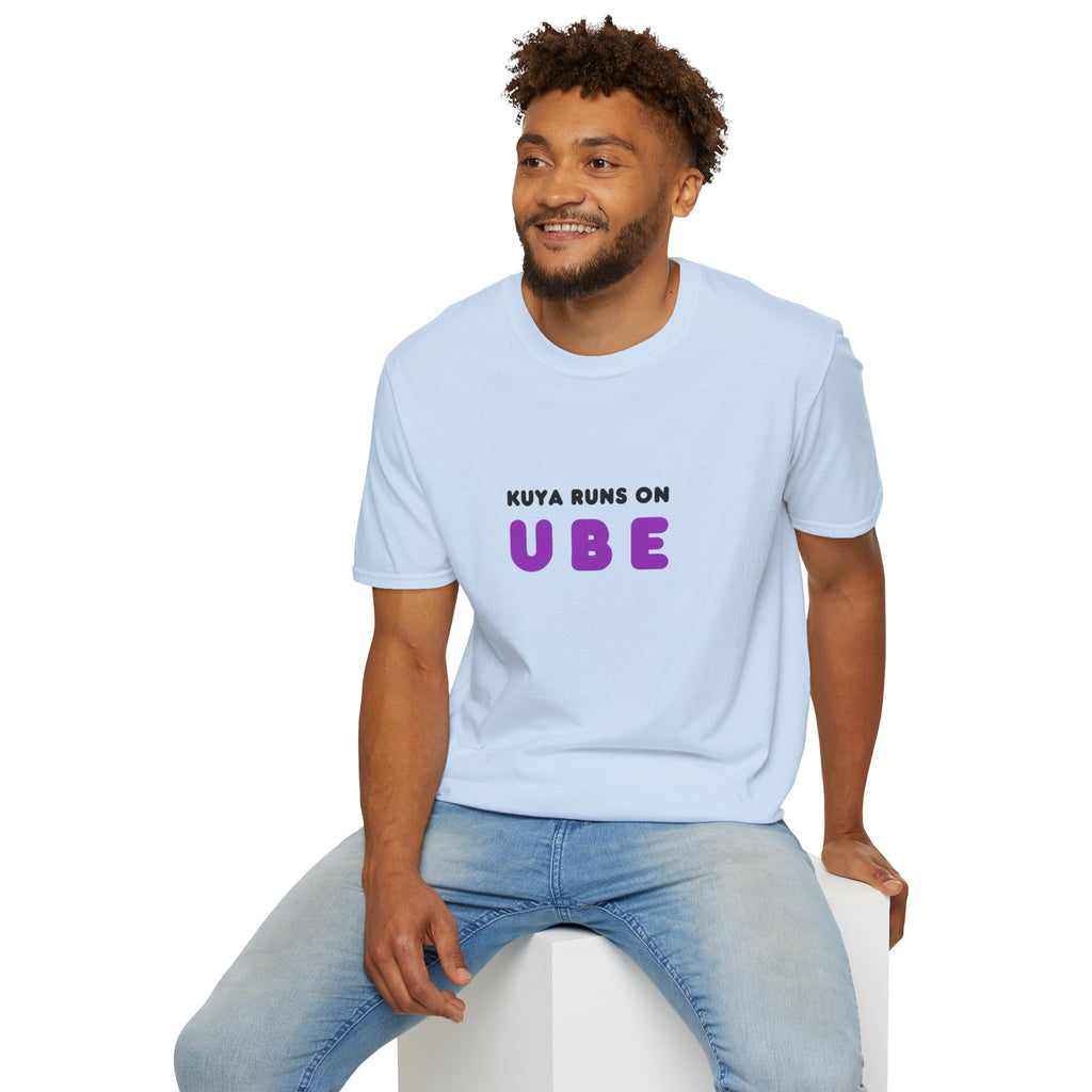 “Kuya Runs on Ube” T-Shirt — Filipino Foodie Purple Ube Dessert Tee