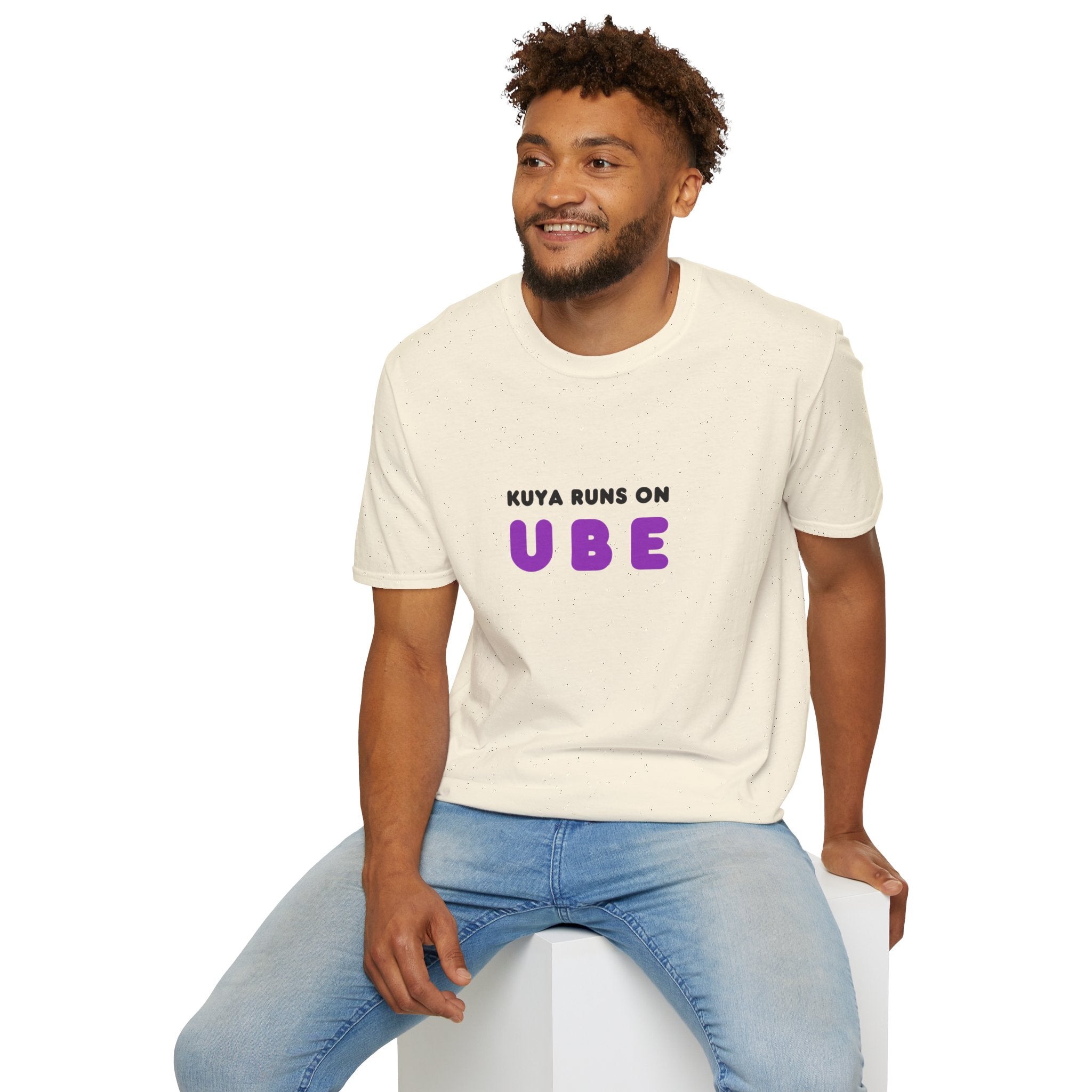 “Kuya Runs on Ube” T-Shirt — Filipino Foodie Purple Ube Dessert Tee