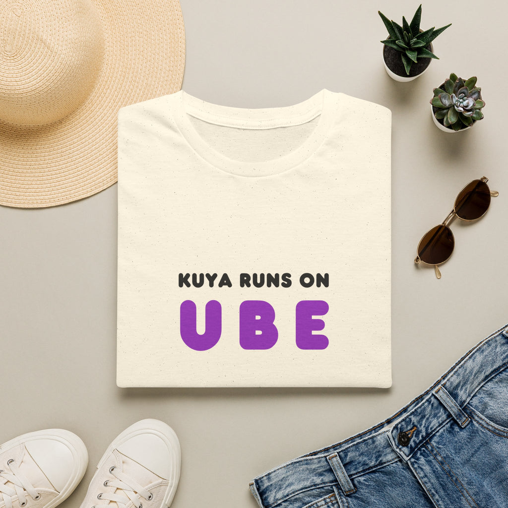 “Kuya Runs on Ube” T-Shirt — Filipino Foodie Purple Ube Dessert Tee