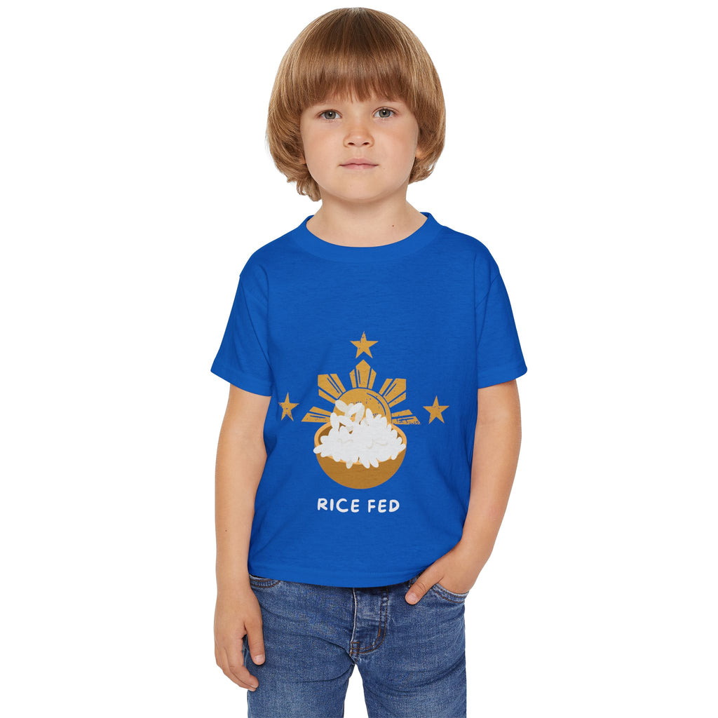 Toddler T-Shirt — "Rice Fed" Cute Rice Bowl Graphic (Filipino Pride)