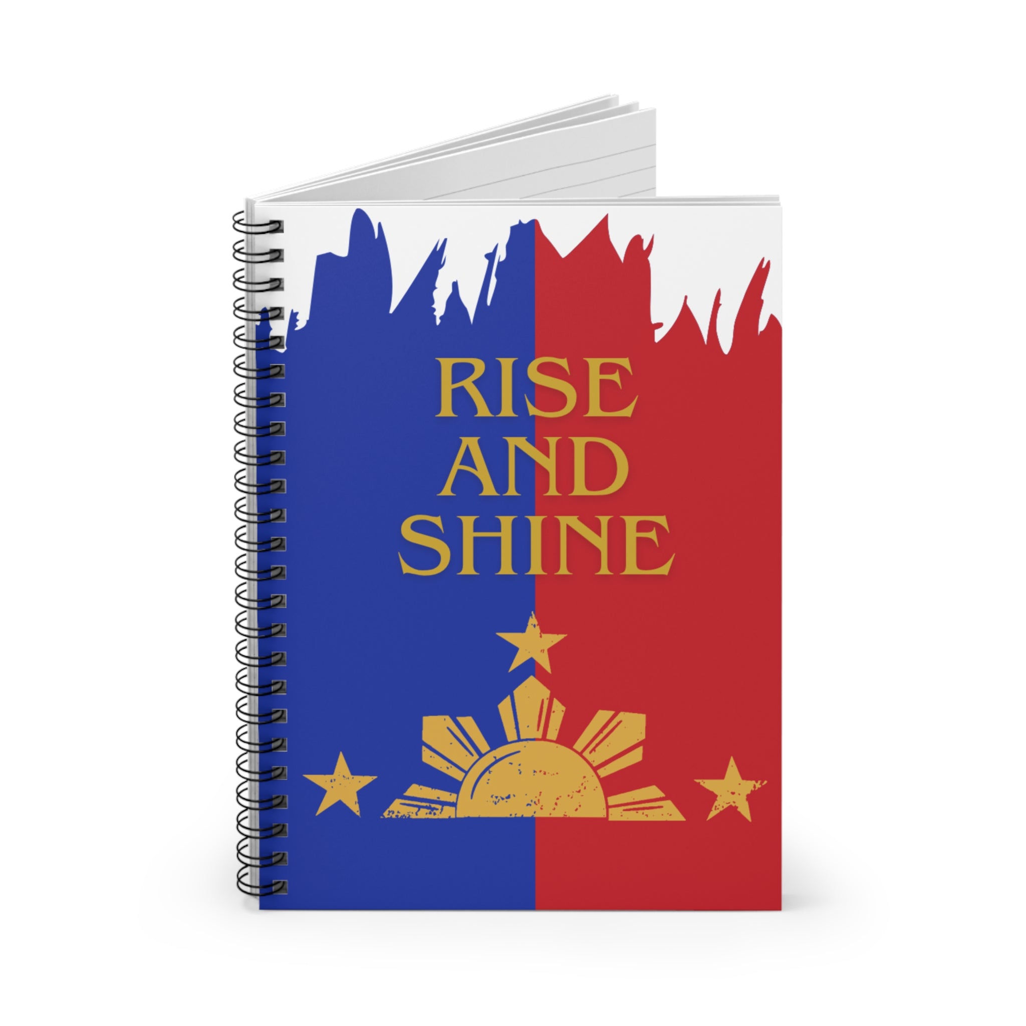 Rise and Shine Spiral Notebook — Philippine Sun & Stars Journal (Ruled)