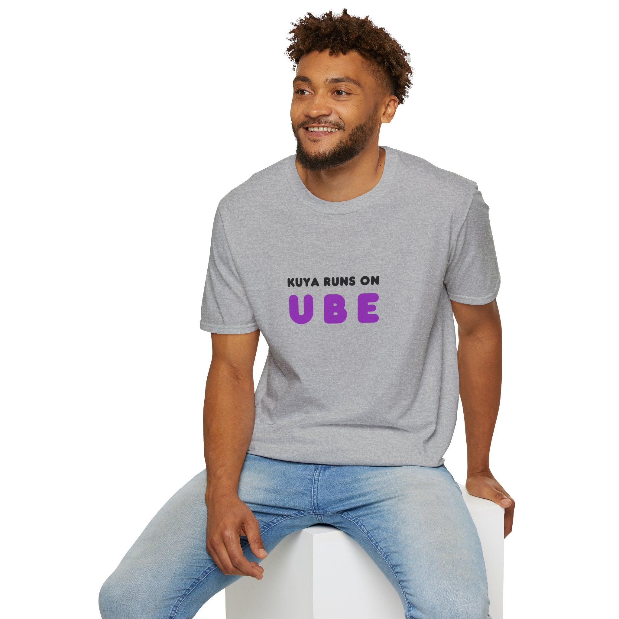 “Kuya Runs on Ube” T-Shirt — Filipino Foodie Purple Ube Dessert Tee